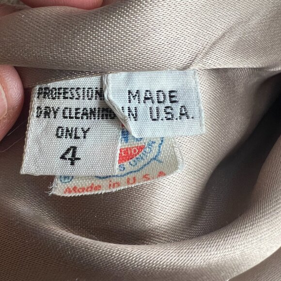 Vintage Perry Ellis Wool Tan Gray Tweed Double Breasted Coat Pockets Minimalist - Picture 7 of 11